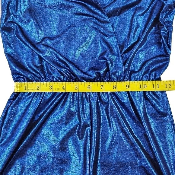 Chiara Nannini Royal Blue Satin Wide Leg Jumpsuit - Picture 9 of 12